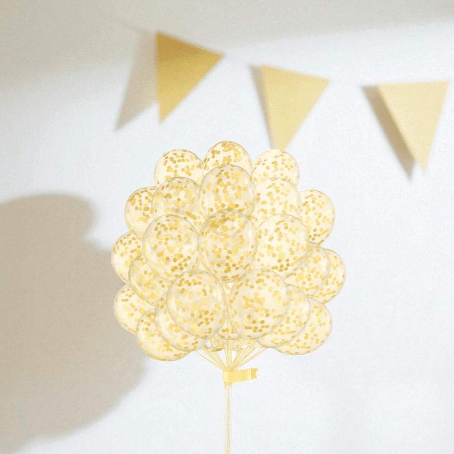 Gold Confetti Balloons - Forgetmenot