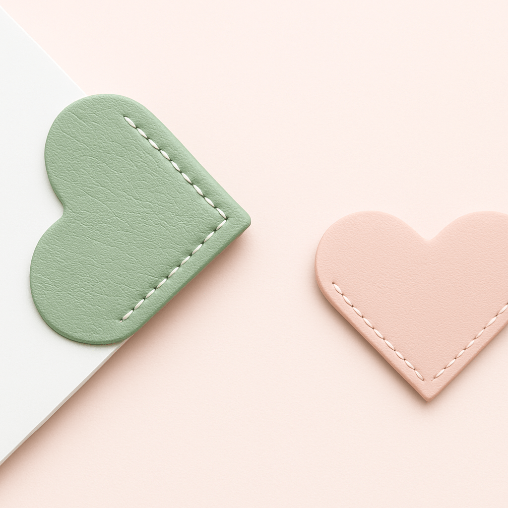 Leather Heart Book Mark - Forgetmenot