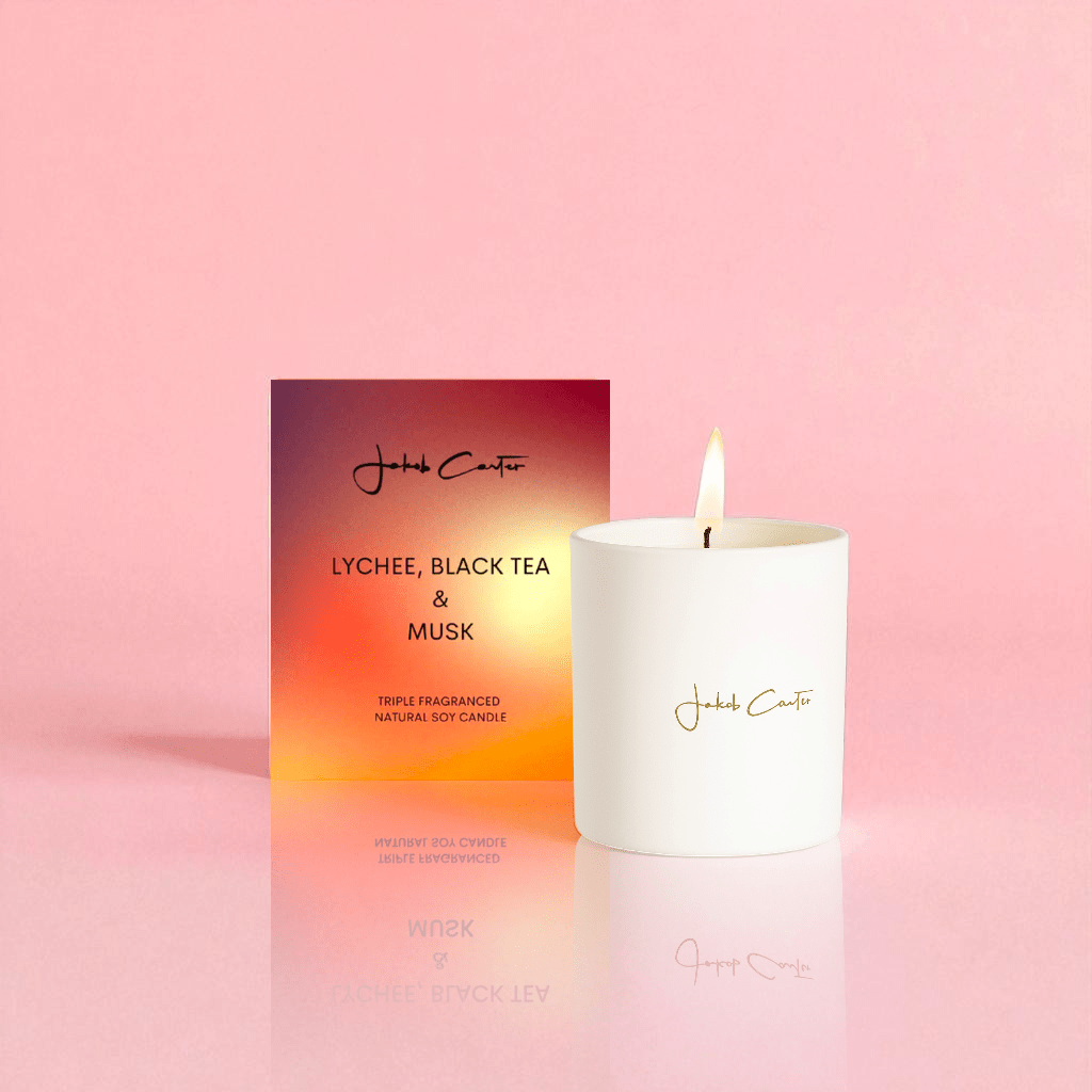 Lychee, Black Tea & Musk Soy Candle - Forgetmenot