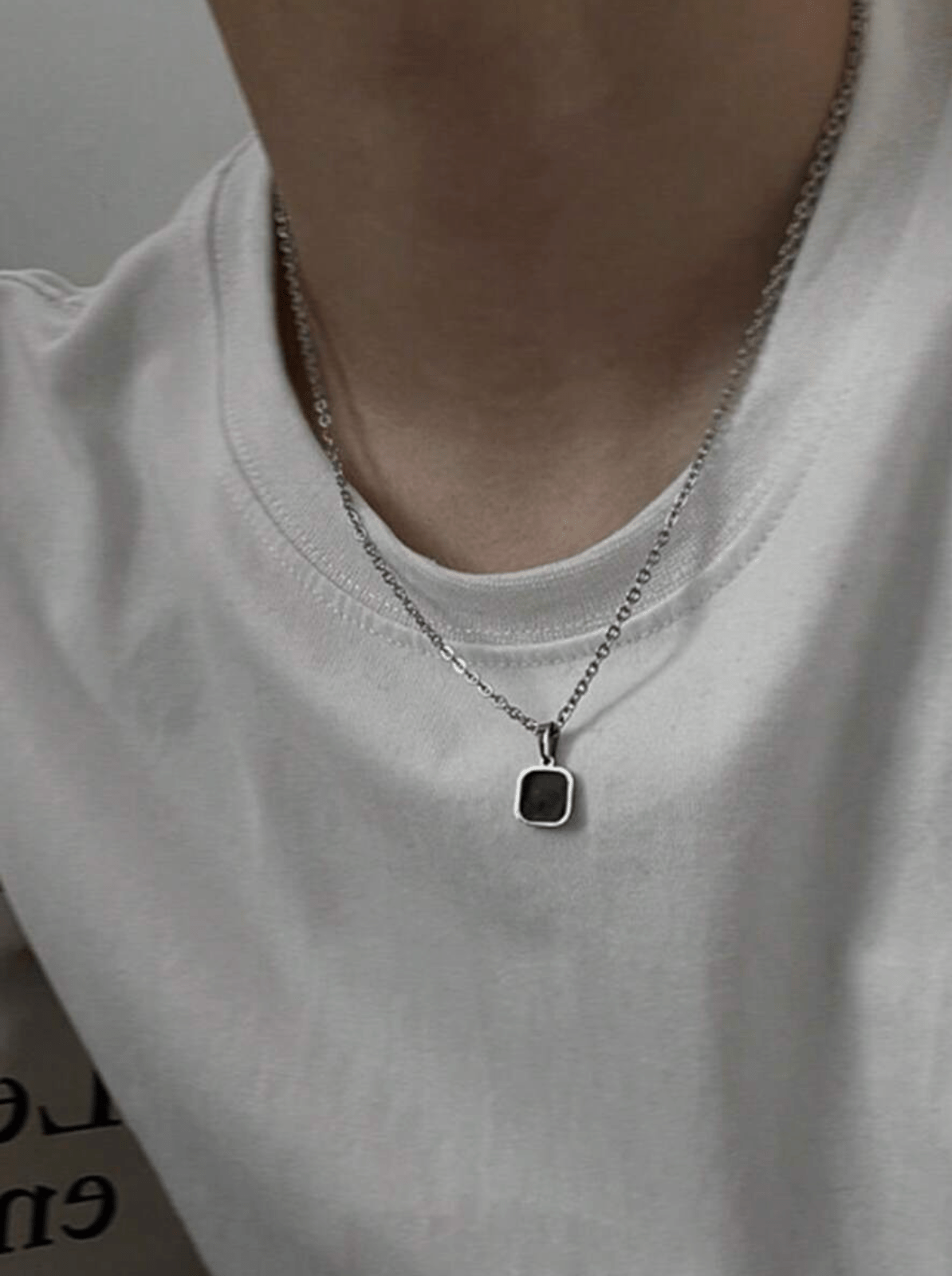 Mens Black Opal Necklace