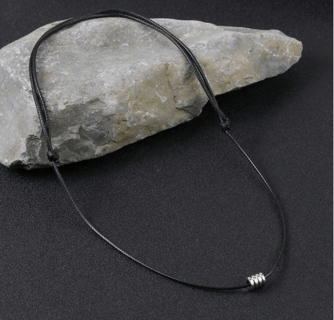 Mens Charcole Chord Necklace