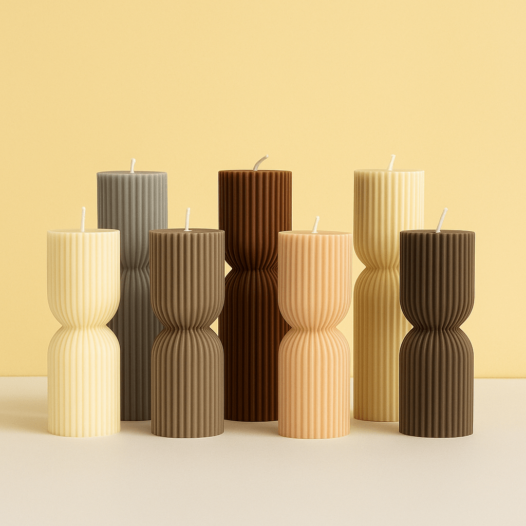 Ribbbed Pillar Candle Making Set - Forgetmenot