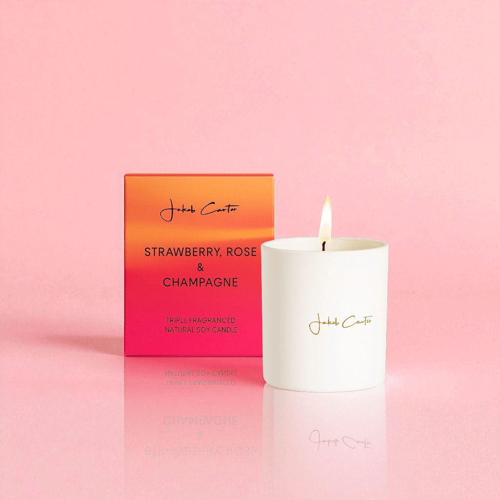 Strawberry Rose & Champagne Soy Candle - Forgetmenot