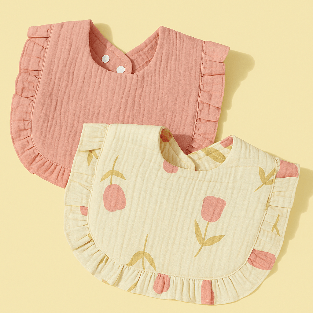 Sweet Pea Cotton Bibs - Forgetmenot