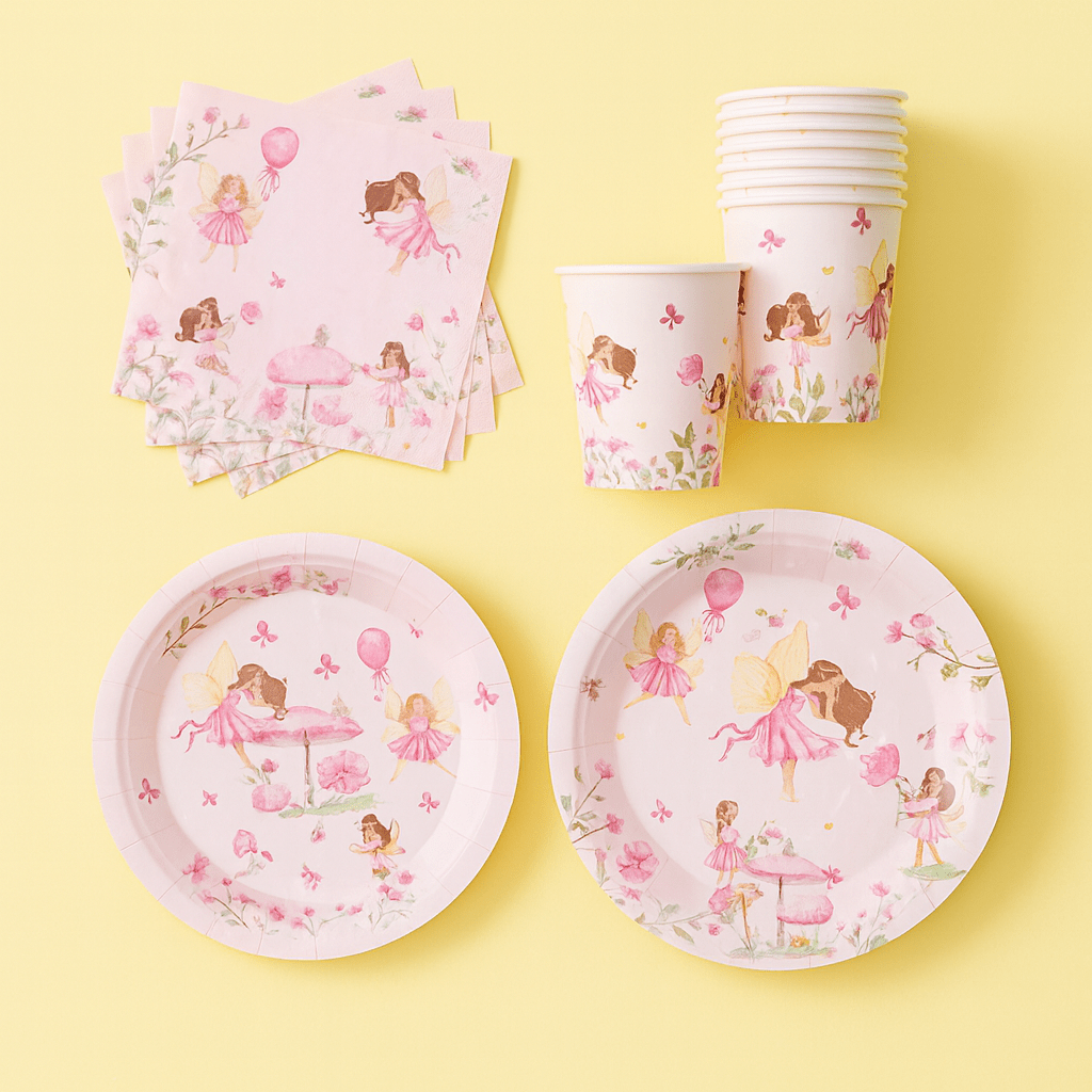 Sweet Pink Fairy Birthday Tableware Set - Forgetmenot