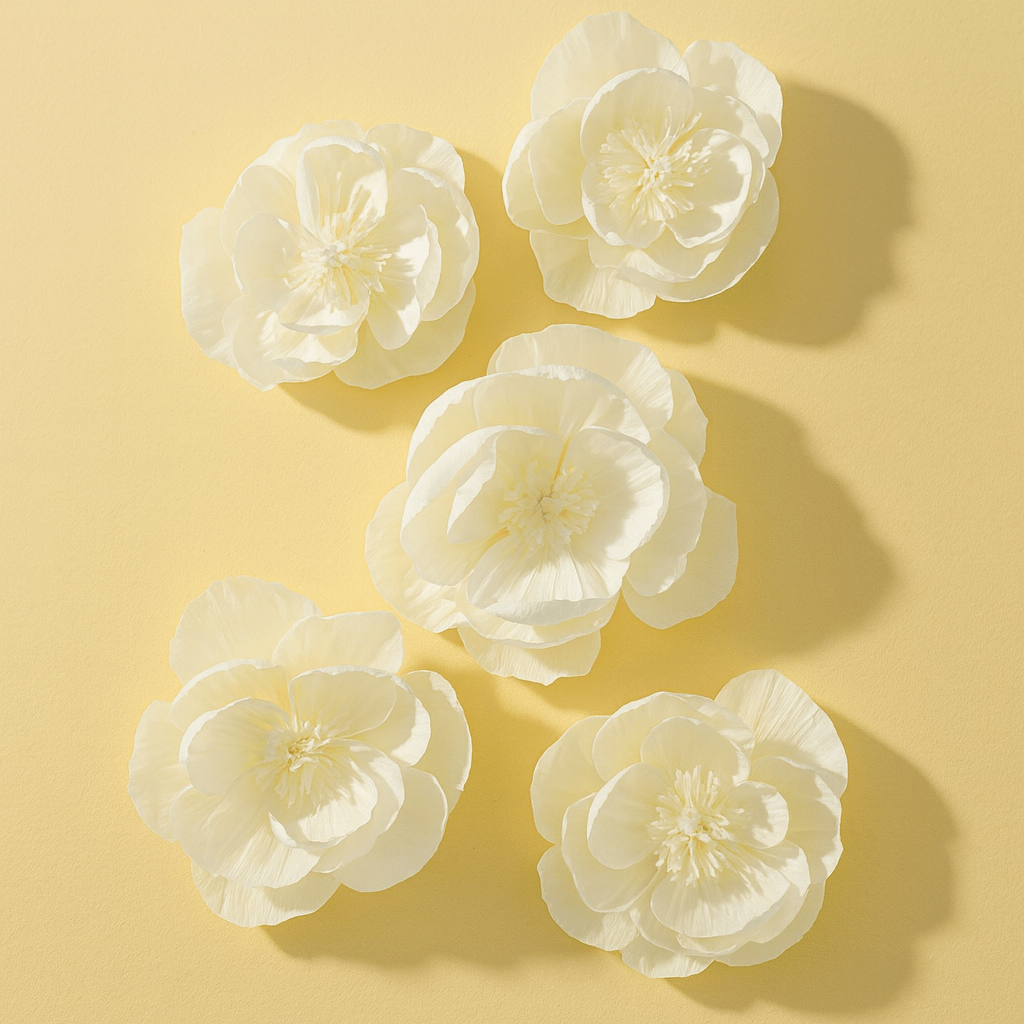 White Bloom Pom Pom Set - Forgetmenot