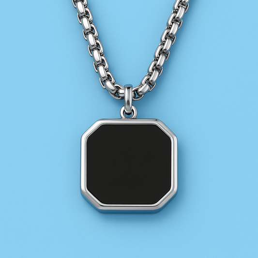 Mens Black Opal Necklace - Forgetmenot