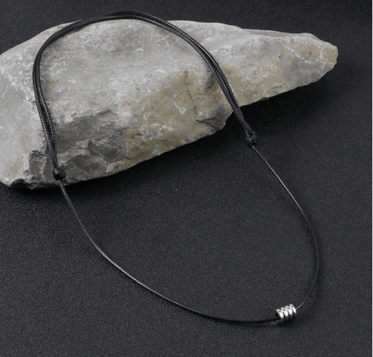 Mens Charcole Chord Necklace - Forgetmenot