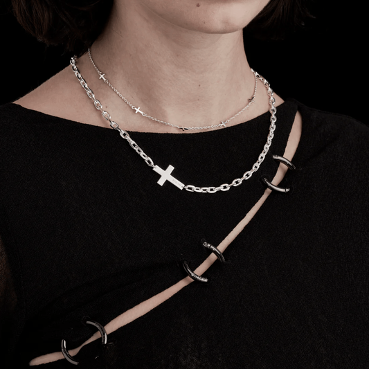 Stolen Cross Choker - Forgetmenot