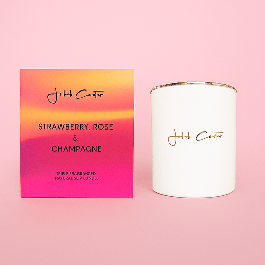 STRAWBERRY ROSE & CHAMPAGNE SOY CANDLE - Forgetmenot