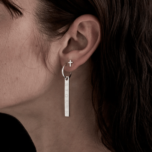 Tiny Stolen Cross Earrings - Forgetmenot