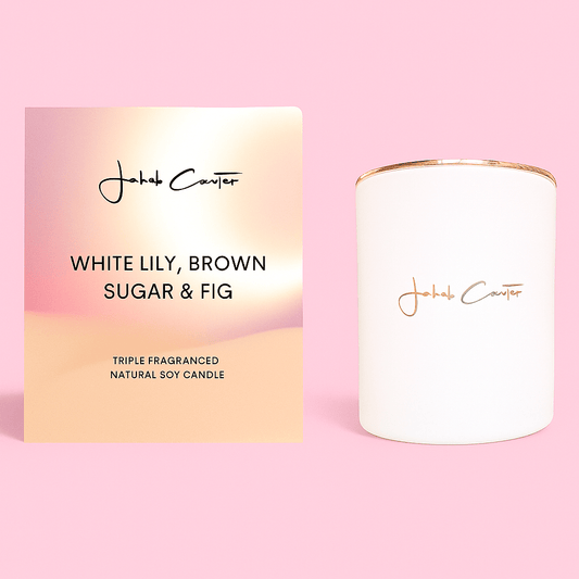 WHITE LILY, BROWN SUGAR & FIG SOY CANDLE - Forgetmenot